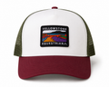 5 Panel Trucker Cap - Ivory/Cherry/Khaki