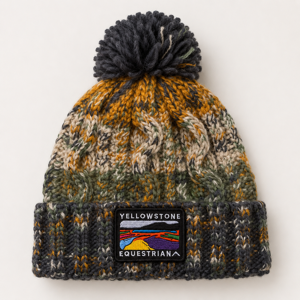 Corkscrew Pom Pom Beanie - Autumn Moss