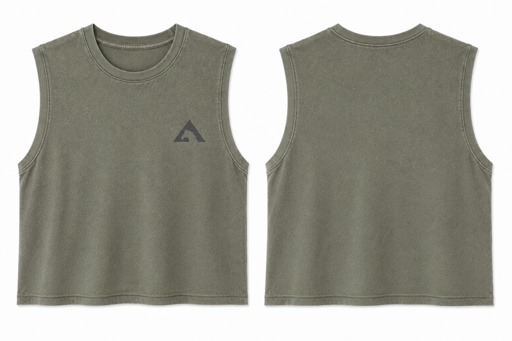 Cropped Tank Top Washed Mineral Grey
