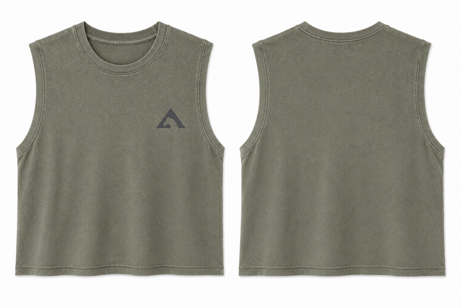 Cropped Tank Top Washed khaki